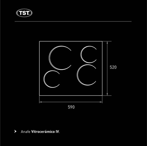 Anafe eléctrico TST Vitro IV negro 220V