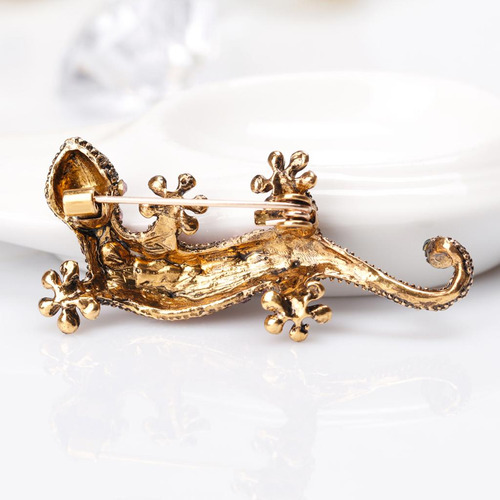 2 Rhinestone Camaleón Animal Broche Pin De Solapa Joyería