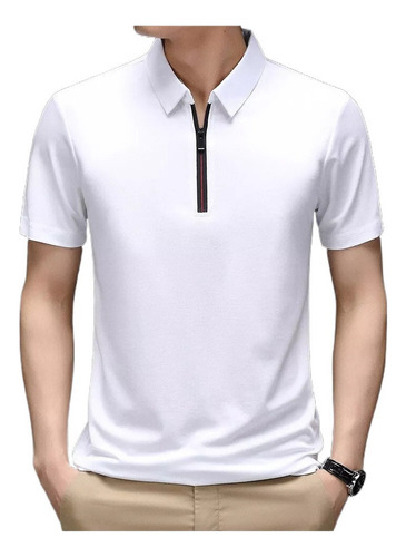 Camisa De Seda Helada Para Hombre Manga Corta Casual