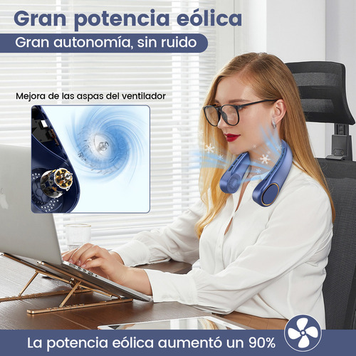 S Ventilador De Cuello Portátil Sin Aspas Mini Usb Recargar