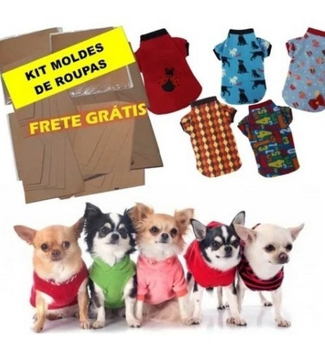 Kit 10 Moldes De Roupas Para Cães E Gatos Modelagem Pet