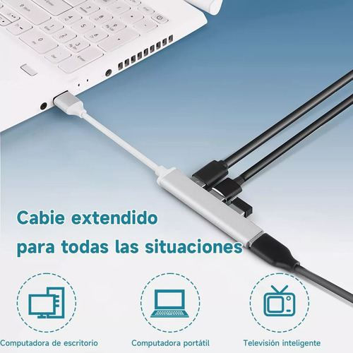 Hub Adaptador Multi-puerto Delgado De 4 Puertos Usb 3.0