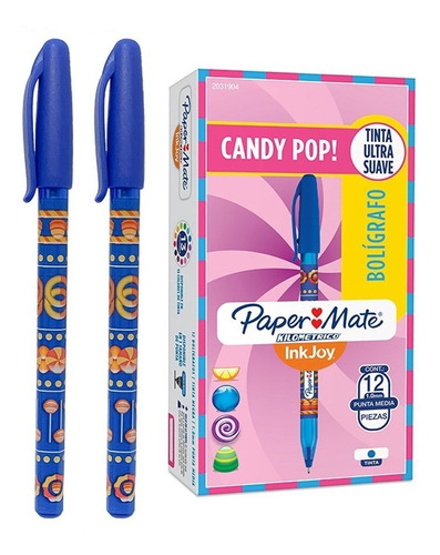 Boligrafo Paper Mate Candy Pop Wrap St100 Azul X 12