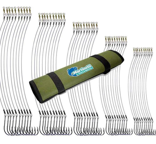 Imagem 1 de 9 de Anzol Encastoado Marine Sports 4330 C/ Aço Flex Kit C/ Total De 50 Anzóis N. 8/0 7/0 6/0 5/0 4/0 (10 Cada) + Porta Anzol