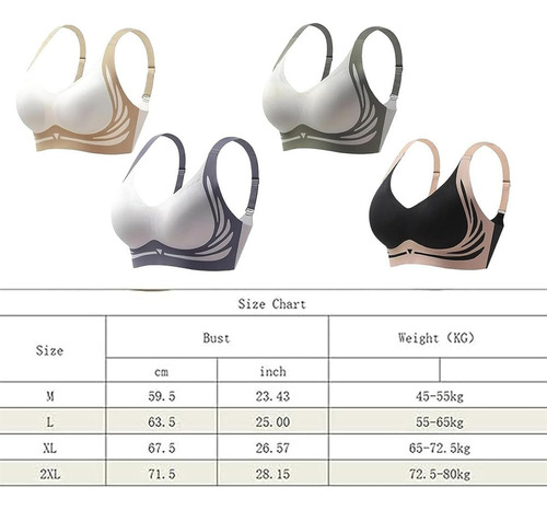 Xt 2x Brasier Push-up Inalámbrico Sin Aros For Mujer