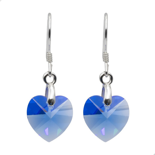 Aros Corazón Punto De Luz Ghost Blue Plata 925 | M172