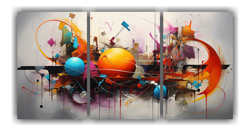 240x120cm Cuadro Abstracción Street Art Barato Flores