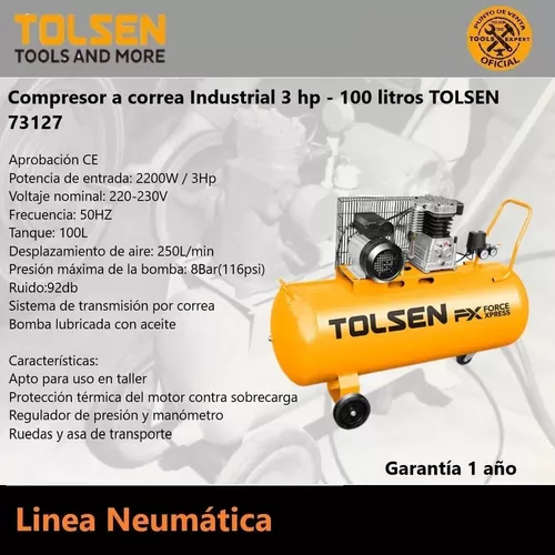 Compresor de Aire 100 lts Tolsen – Ferrexpres