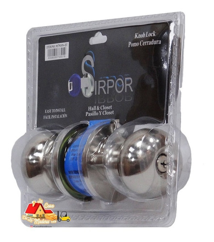 Cerradura Pomo Sirpor Acero Inox 5791 Habitación Y Baño