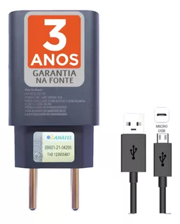 Carregador Plus Para Motorola Moto E6s E6 E5 Plus E4 Anatel