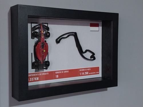 Diorama Quadro Formula 1 Carlos Sainz Com Tampa De Acrilico.