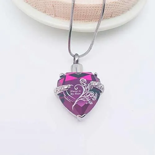 Collar Urna Corazón Cristal Titanio Personalizable.