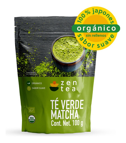 Te Verde Matcha Organico Zen Tea En Polvo 100g Superfood