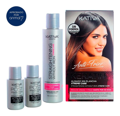 Kativa Keratin Alisado Sin Plancha Anti Frizz Sin Formol Loc