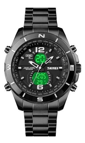 Reloj Skmei 1670 Anadigital Sport Fashion negro para hombre