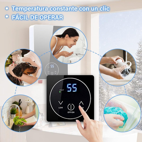 Calentador Agua Eléctrico Sin Tanque, Temperatura Ajustable