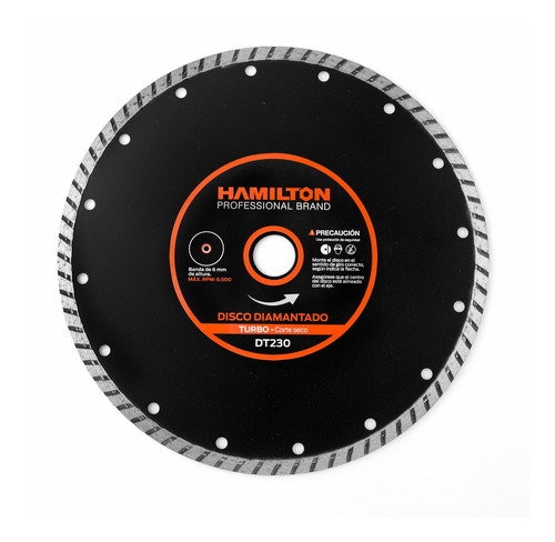 Disco Diamantado Turbo Corte Seco 230mm Hamilton Dt230