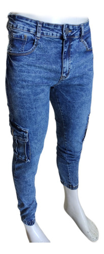 Pantalon Jeans Cargo Elasticados De Hombre (diseño Moda)