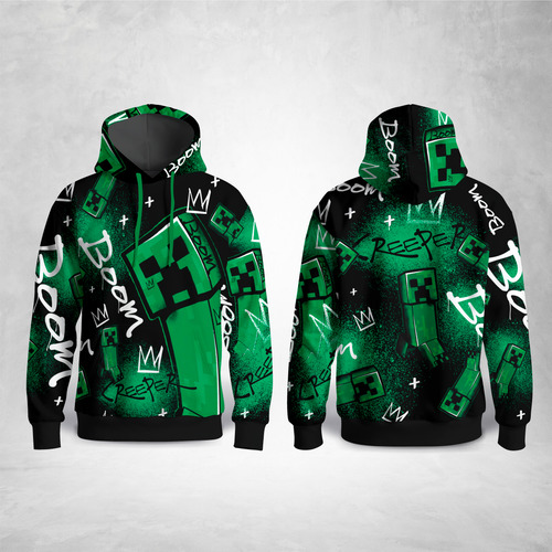 Sudadera Minecraft Creeper Grafitti Swag Infantil Unisex