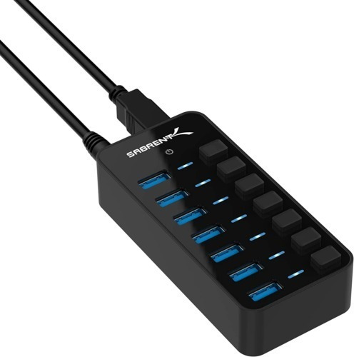 Sabrent 36w 7-port Usb 3.0 Hub Con Switches
