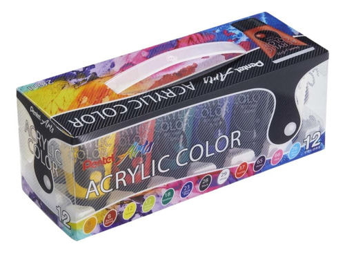 Tinta Acrílica Acrylic Colour Kit Com 12 Unidades - Pentel