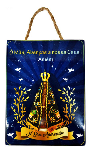 Placa Quadro Decorativo Nossa Senhora Aparecida Em Porcelana