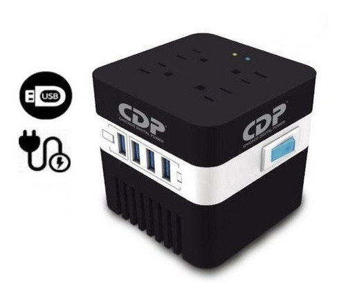 Estabilizador Cdp Ru-avr604i 600va / 300w, 4 Salidas, 4 Usb