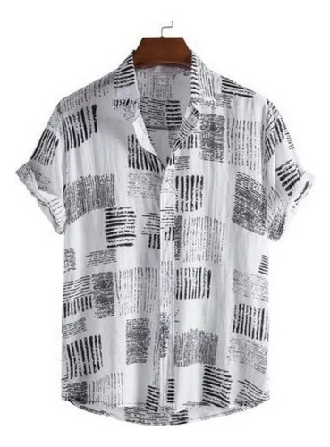 Camisa Estampada Verano Hombre, Camisas Casuales Botones