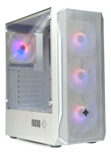 Gabinete Gamer Noxi Hika White X 4 Fan Rgb + Vidrio Templado