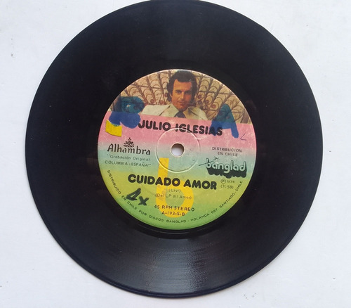 Vinilo Single Julio Iglesias Cuidado Amor