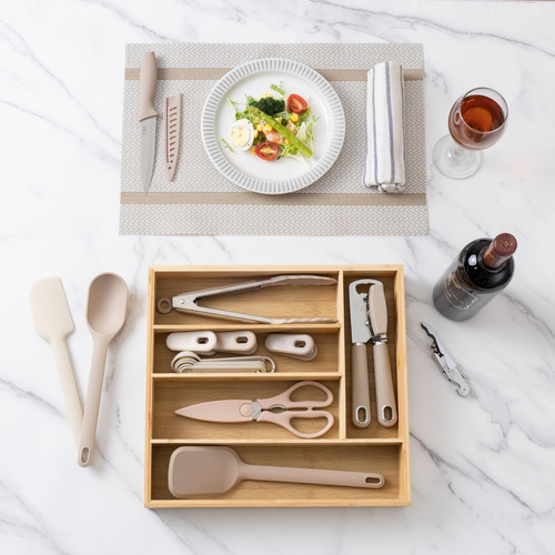 Juego De Utensilios De Cocina Cook With Color Bamboo, 18 Pie