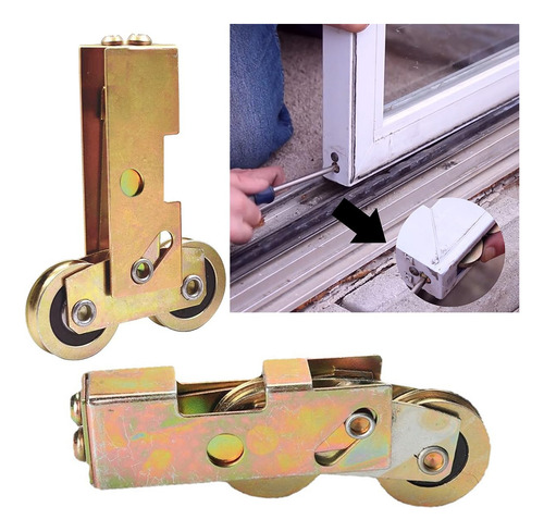 2 Rodillo Tandem Para Puerta Corrediza Patio 1-1 4 Rueda