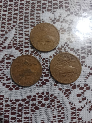 Set De 3 Monedas Antiguas De 20 Centavos  Año 1944