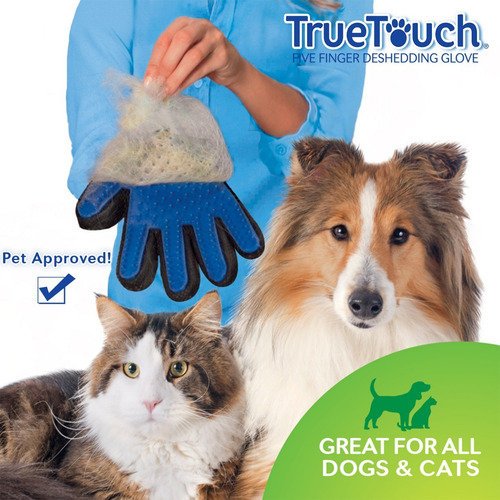 Cepillo Guante True Touch Mascotas Sacapelos Y Masajeador