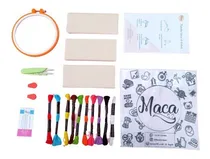 Comprar Kit Bordado Novatos: Hilos Agujas Tambor Telas Tijera Manual