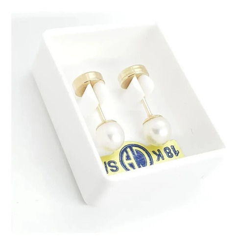 Aros Abridores Ch Perlas Cultivadas 4mm Cod 709 Oro 18kts