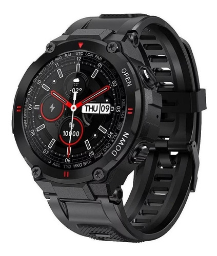 Smartwatch Lemfo K22 1.28" caixa  preta, pulseira  preta
