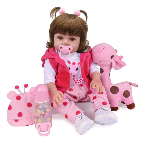 Muñeca Reborn Bebé Silicona 47 Cm Cuerpo Algodón