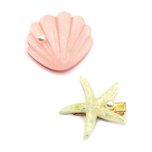 Ikuhrmo Starfish Shell Pearl Hair Clip Set, Traje De 45wnt