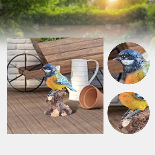 Figuras De Pájaros Escultura De Jardín Mini En La Rama