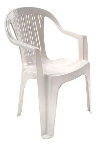 Silla Plastica Con Posabrazos Titan Blanca Gardenlife