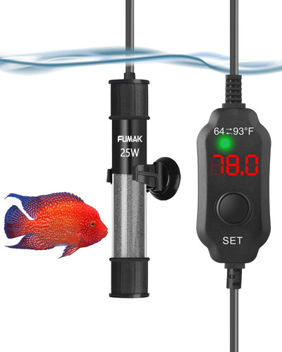 Kulife Fumak - Aquecedor de aquário ajustável de 25 W, Supe