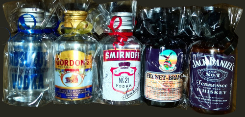120 Botellitas Miniatura Pet Cristal Souvenirs Personalizado