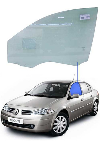 Vidro Porta Dianteira Esquerda Renault Megane 2004