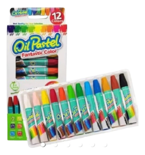 Set 12 Crayones Oil Pastel Acuarelable Super Lavable