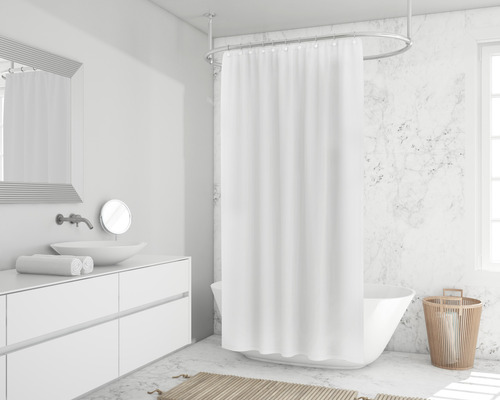 Cortina Para Baño 1.40 X 1.80 Colores Lisos 2 Piezas