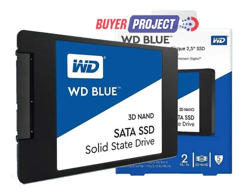 Imagen 1 de 6 de Disco Estado Solido Ssd 2tb Wd Blue 3d Nand Sata 2.5'' 7mm