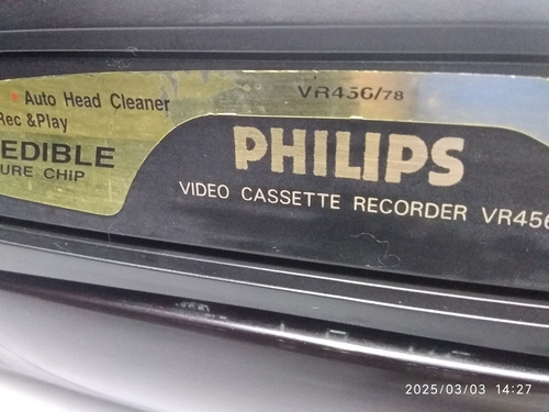 Video Cassete Philips Vr 456 Sem Controle (Usado)