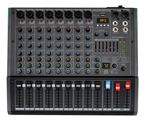 Mezclador Gc Pa8  Audio 8 Canales Mixer Dj Consola 99 Dsp