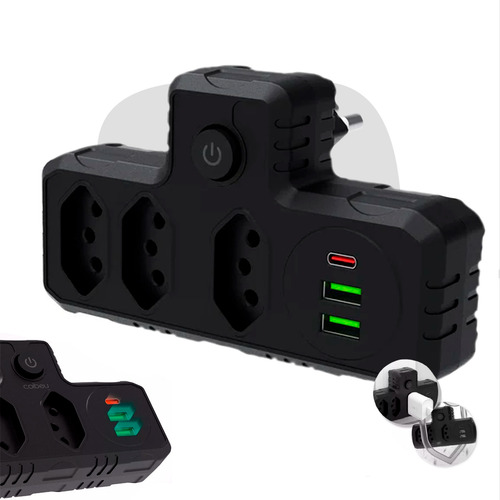 Benjamin Adaptador Tomada Usb Tipo C Filtro Linha Bivolt